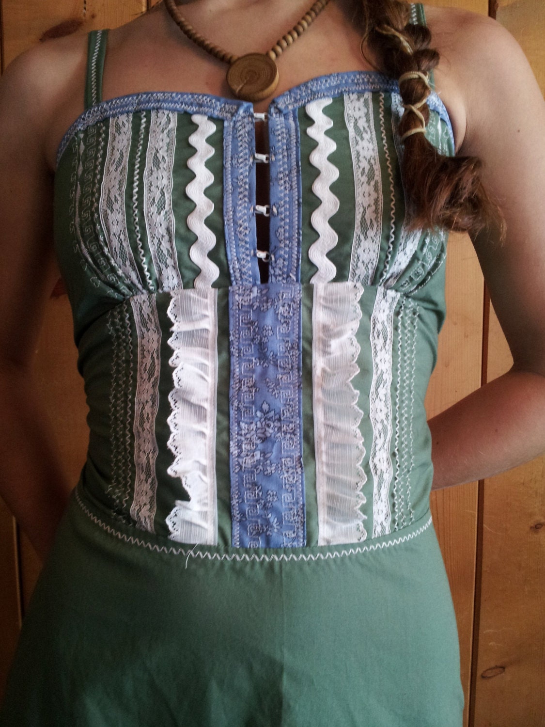 Handmade Country Girl Dress Snap Top S/M