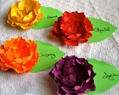 Bridal - Baby shower -  Handmade Paper Flower Brooches Escort Cart - Place Cards -  Party Favors - Custom Color Available