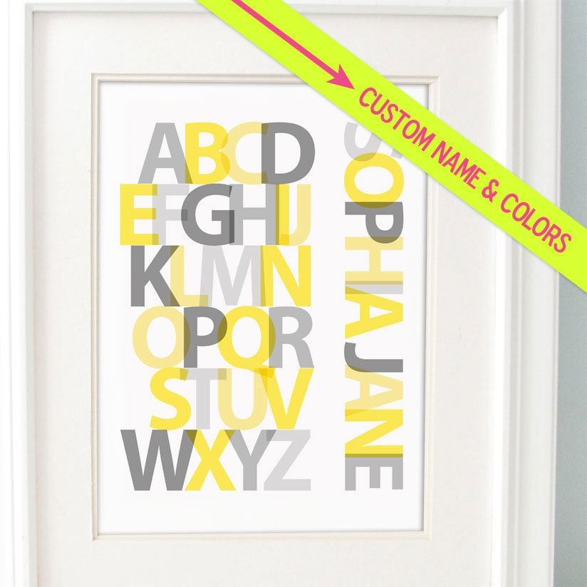 Custom Alphabet Print Choose Your Text and Colors