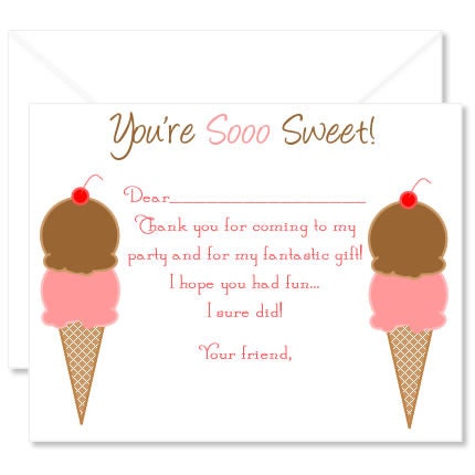 Ice Cream Social Thank Yous