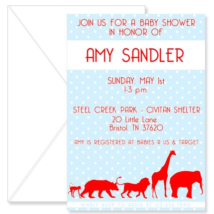 Polka Dot Animal Parade Invites
