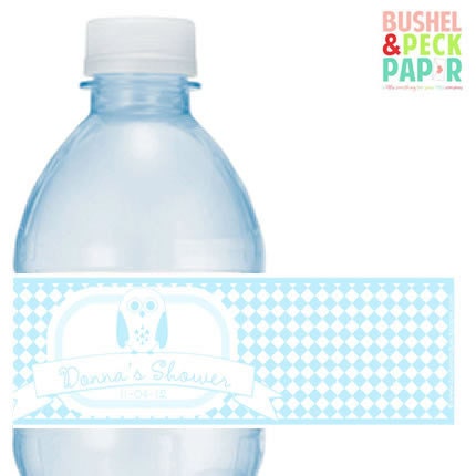 Argyle Owl Water Bottle Labels Il_570xn