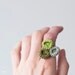 Ring crocheted circles. Green tones.