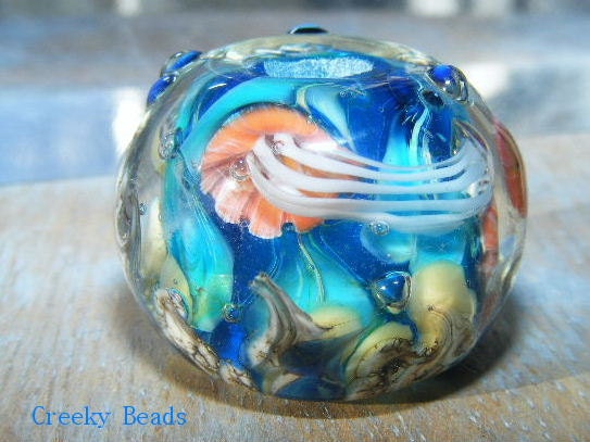 Handmade Lampwork Focal Bead "Coral" Creeky Beads SRA