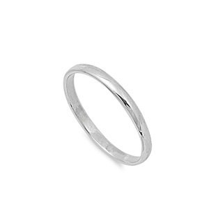 14kt White Gold Wedding Band 2mm Half Dome High Polish Design Custom Made Size 4 5 6 7 8 9