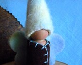 Waldorf Toy Gnome, Butterfly, chocolate brown, blue hand dyed wool, boy, girl birthday, Waldorf Toy, Eco friendly, natural toy