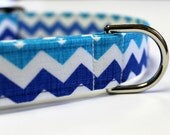 Blue Chevron Zig Zag collar