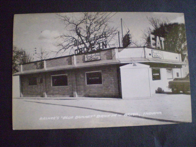 orig rppc BLUE BONNET Drive In  1950s real photo