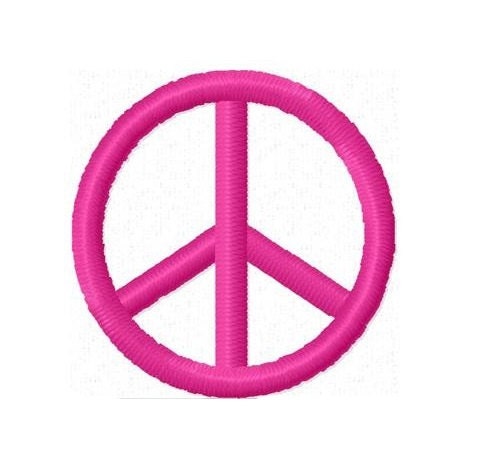 Mini peace sign machine embroidery design
