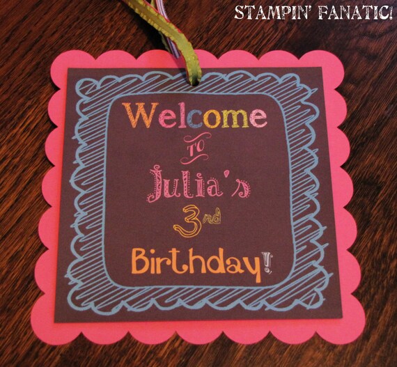 Chalkboard Doodle Collection: Square Scallop Door Sign. Party Sign. Door Sign. Welcome Sign. Birthday Sign. Chalk. Il_570xn