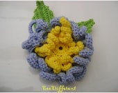 Crochet flower apllique 2 leaves,embellishment, hairclip, headband, pin