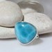 Larimar turtleback ring, Midnight Pebble - gorgeous volcanic blue Larimar stone - US 7