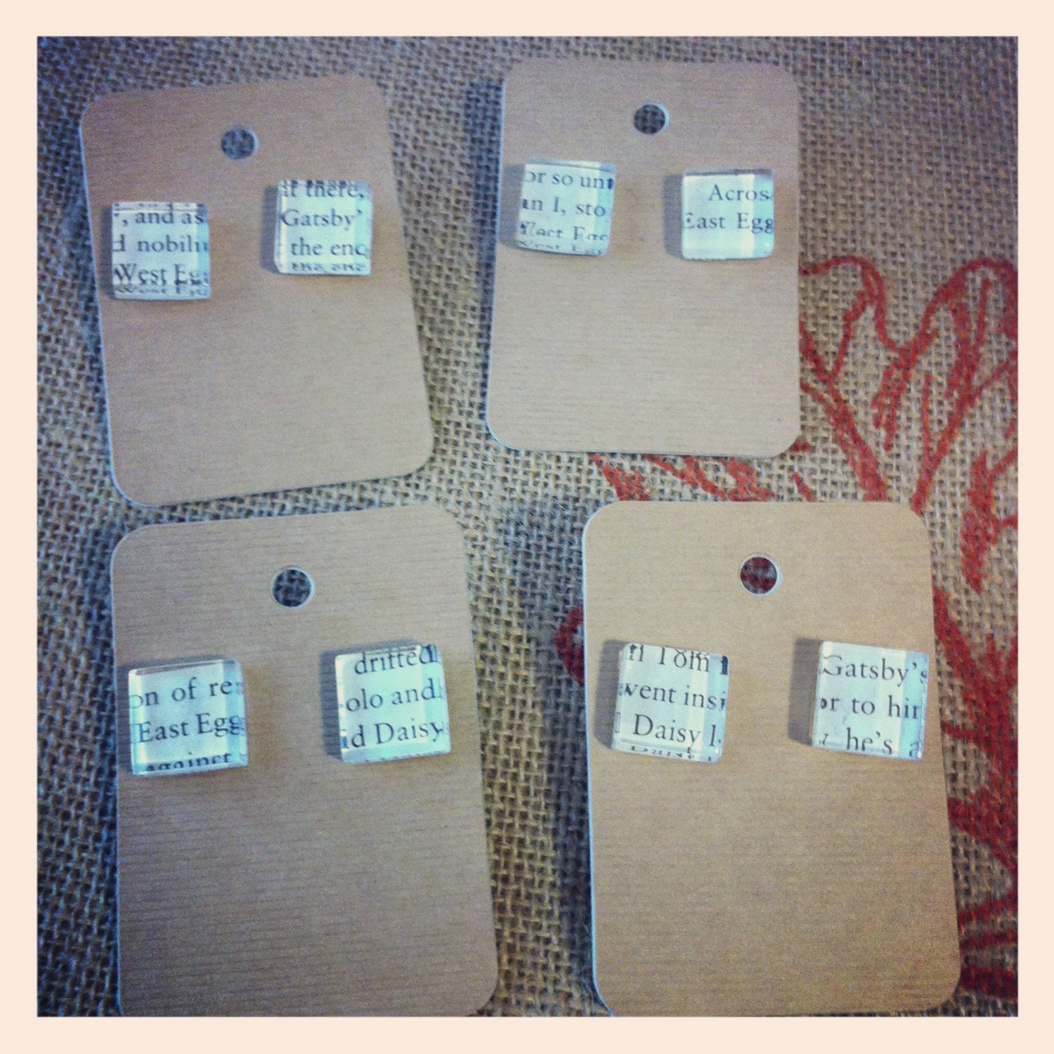 Vintage Book Earrings