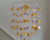Yellow and White Daisy Flower Baby Mobile Colorful Butterfly Mobile 14 inch