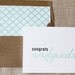 Congrats Newlyweds- white folded A2 greeting card with lined kraft brown envelope included
