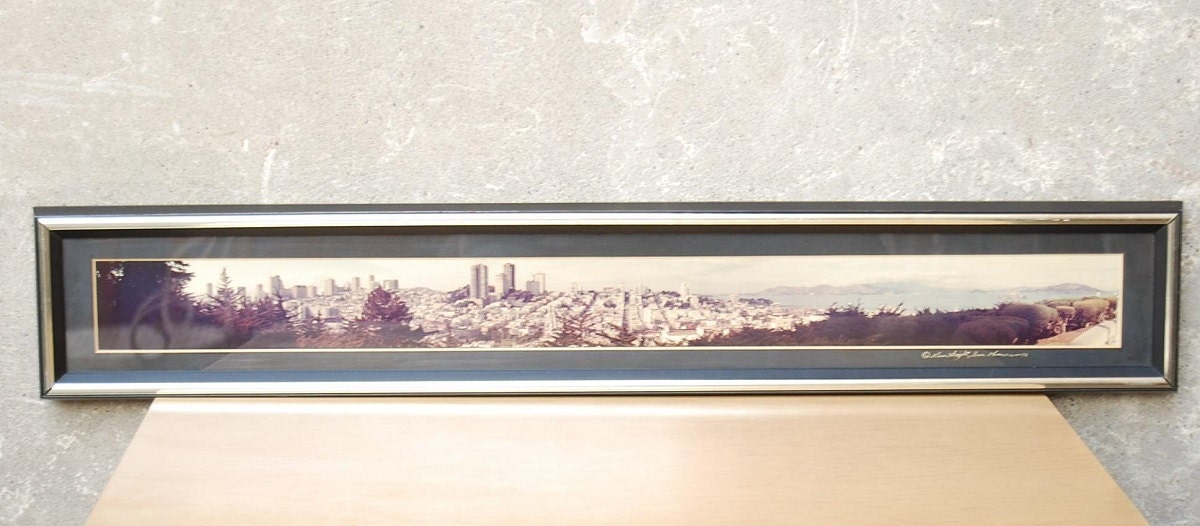 San Francisco Panoramic Photograph Signed 1972 by Gene Wright
