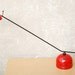 Vintage Red Stephano Cevoli Italian Desk Lamp