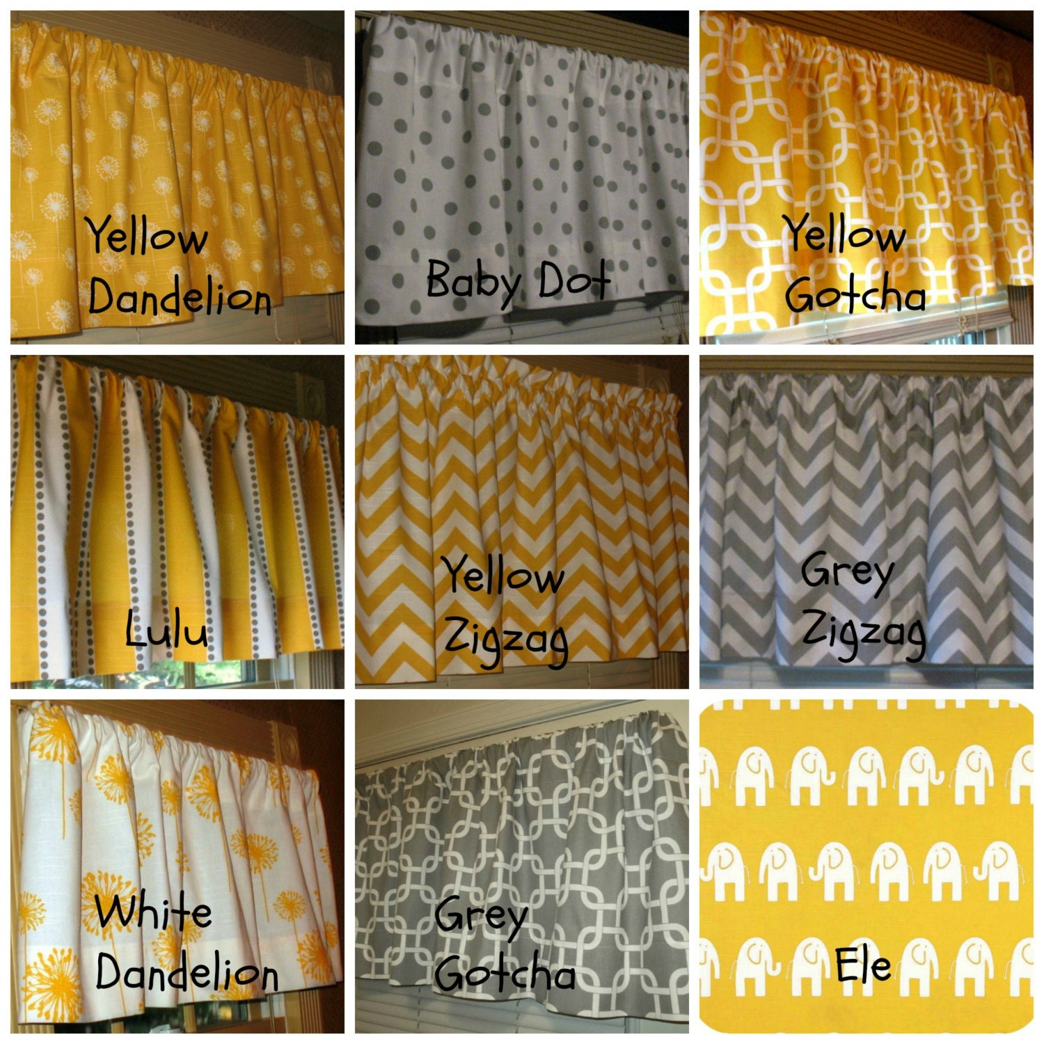 Window Curtain Valance Premier Prints Corn Yellow and Grey Collection