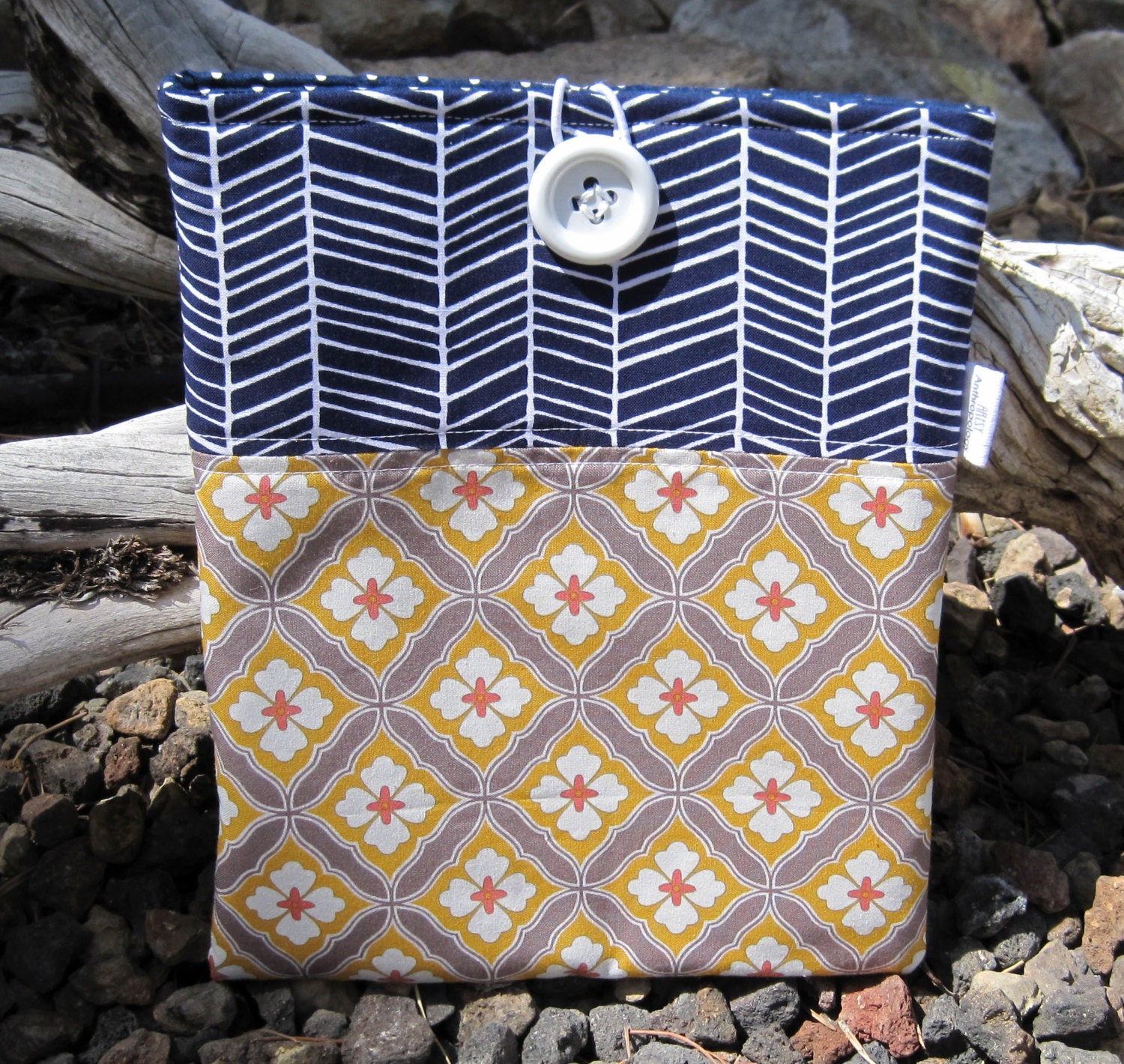 Navy & Floral - iPad Sleeve