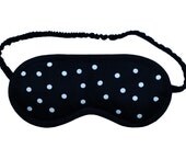 Polka Dot Sleep Mask - Black and White Eye Mask - PomponDesigns