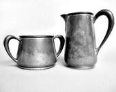 Pewter Sugar Bowl and Creamer, Bernard Rice's Sons