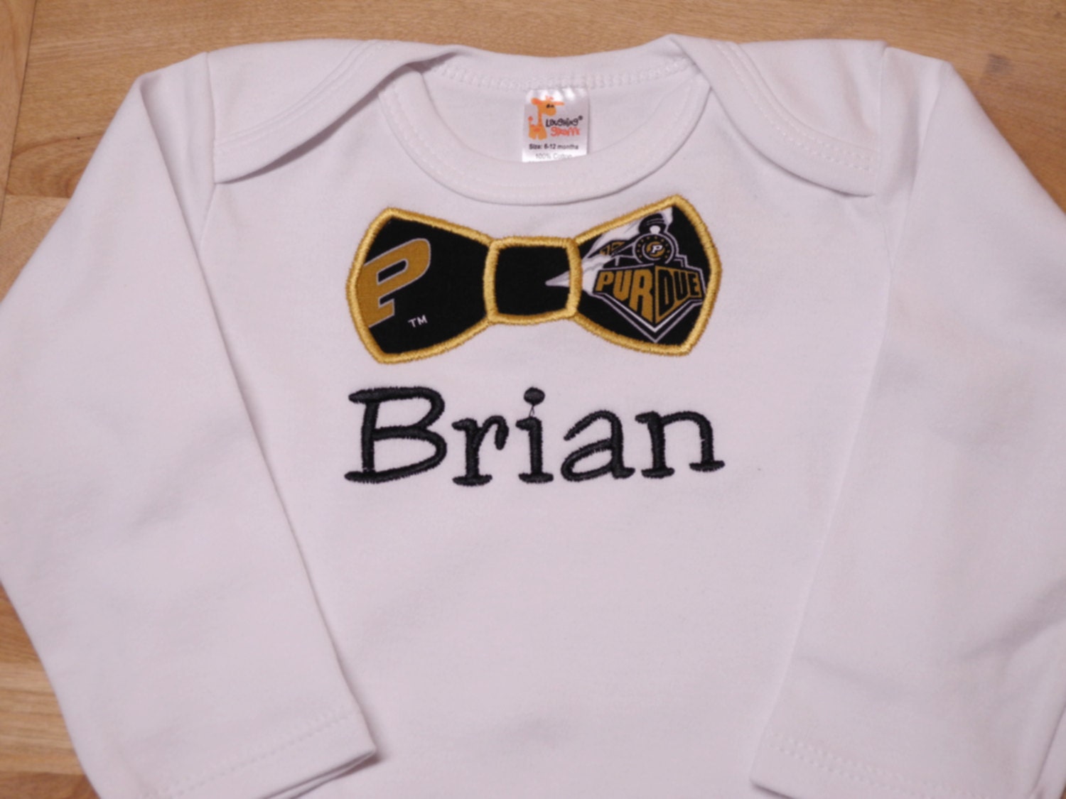 Purdue Black and Gold Bow Tie Onesie or T-Shirt