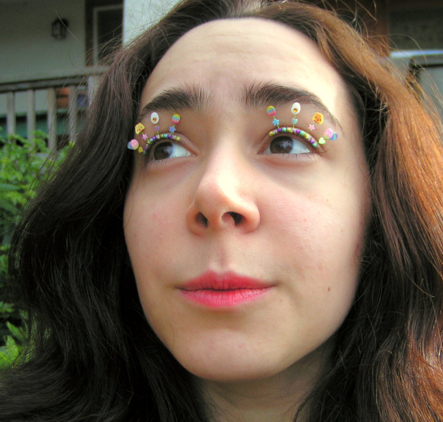 Easter Egg Eyelash Jewelry - false eyelashes with pastel eggs and chicks for spring