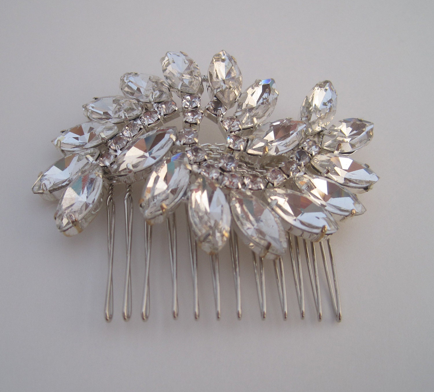 Rhinestone Bridal Comb, Crystal Hair Piece, Wedding Comb, Vintage Wedding, Swirl Comb