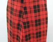 mens 1970s NOS red black plaid bell bottoms 30