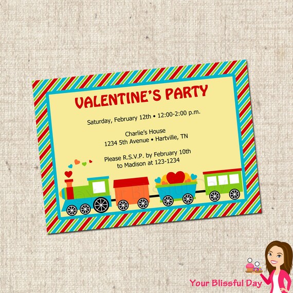 PRINTABLE Valentine's Train Party Invitations Il_570xn