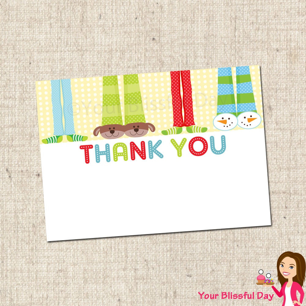 PRINTABLE Boy Pajama Party Thank You Cards Il_570xn