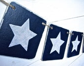 Glitter star banner, Fourth of July Banner, Navy blue and white, summer banner, boys bedroom banner, party banner, photography prop