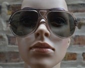 80s Vintage Grey Plastic Avaitor Sunglasses