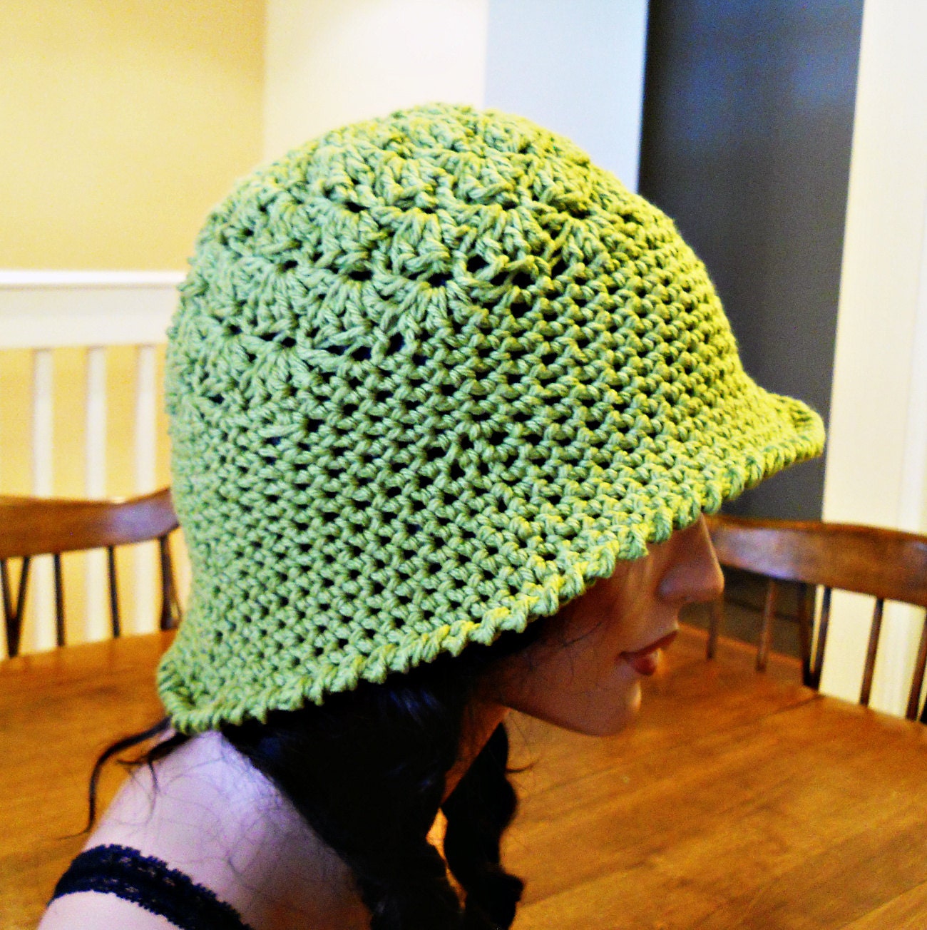 Crocheted Garden Sun Hat Green