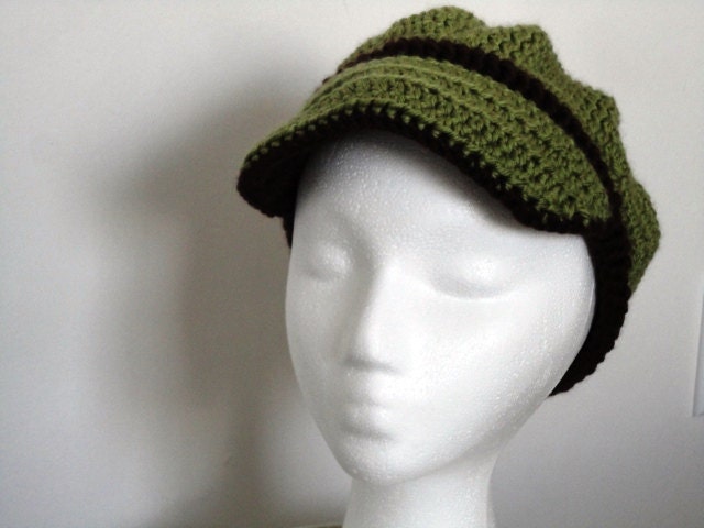 Hand Crochet Hat - Crochet Bill Cap - 20 to 22 inches - Ready to Ship