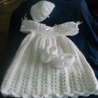 Christening Gown, hat and booties