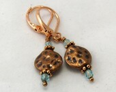 Copper and Swarovski Crystal Earrings