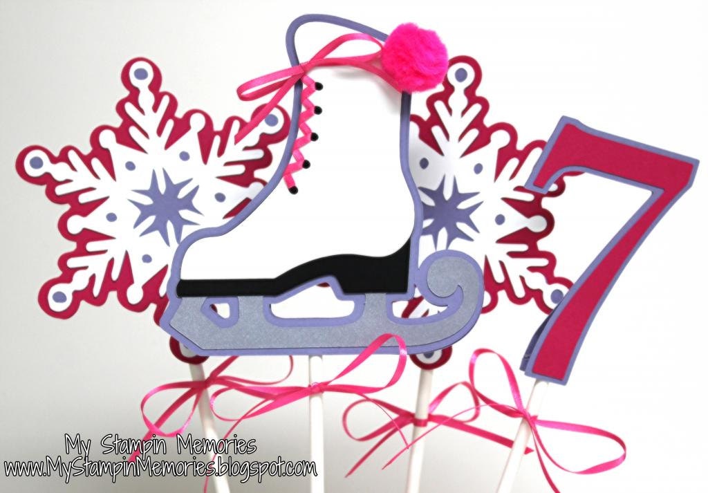 Ice Skate Snowflake Handmade Birthday Party Centerpiece