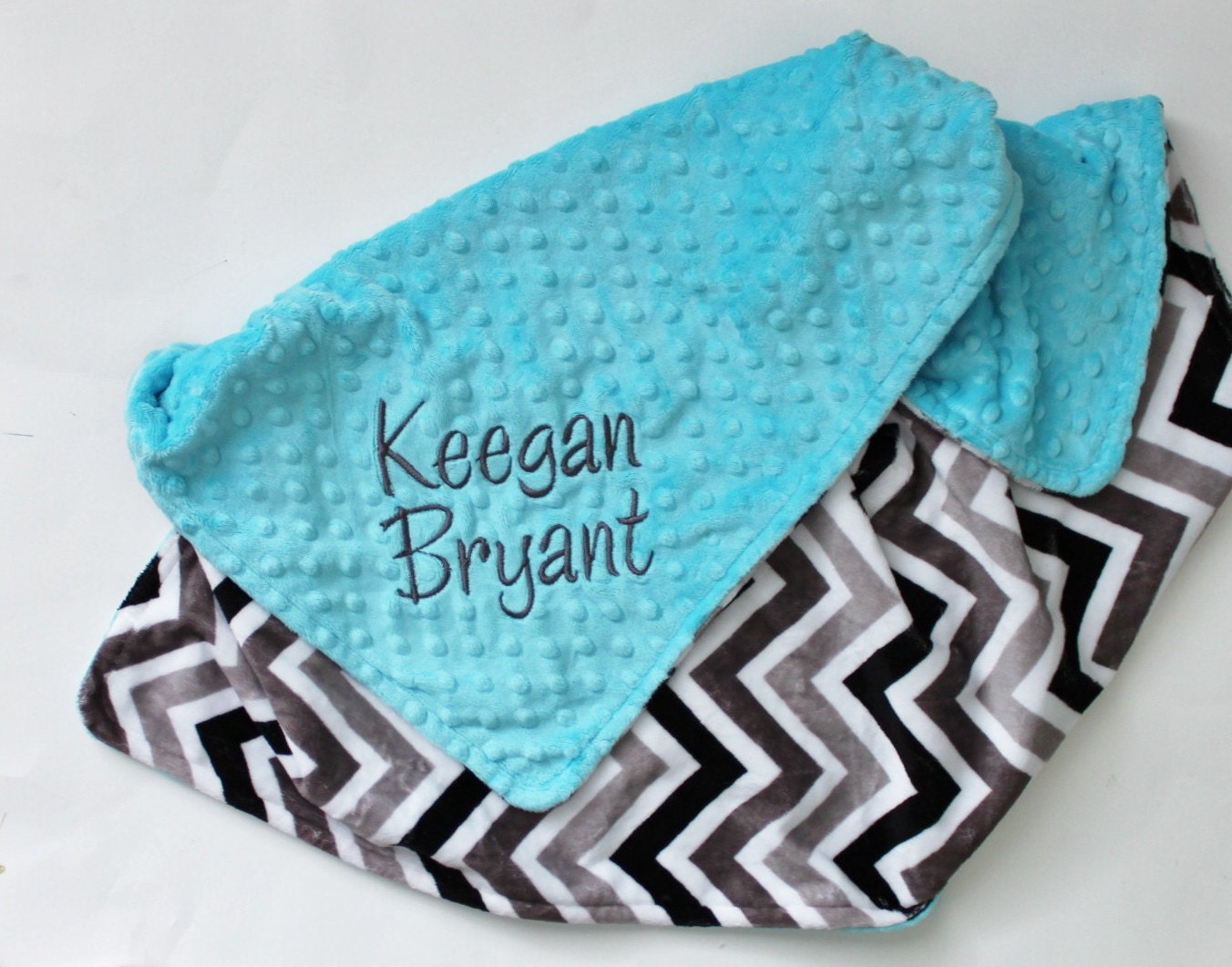 CHEVRON MINKY PERSONALIZED Baby Stroller Blanket with Your Choice of Colors