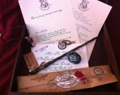 Complete Wizard Kit, Harry Potter inspired, Magic Wand, Hogwarts Letter, House Medallion, Potion Bottle, Dragon Egg