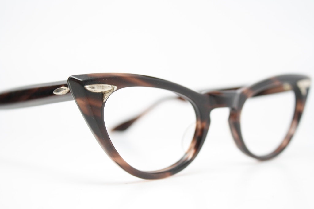 Cateye Glasses Brown NOS Cat eye glasses by VintageOpticalShop