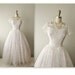 50s Wedding Dress // Vintage 50s White Lace Illusion Wedding Dress Gown XS