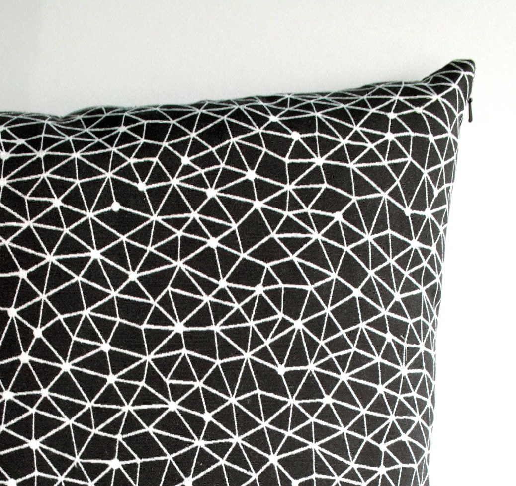 Modern Decorative Cushion cover 18"x18" / Accent cushion cover / Woven fabric / meteor in black