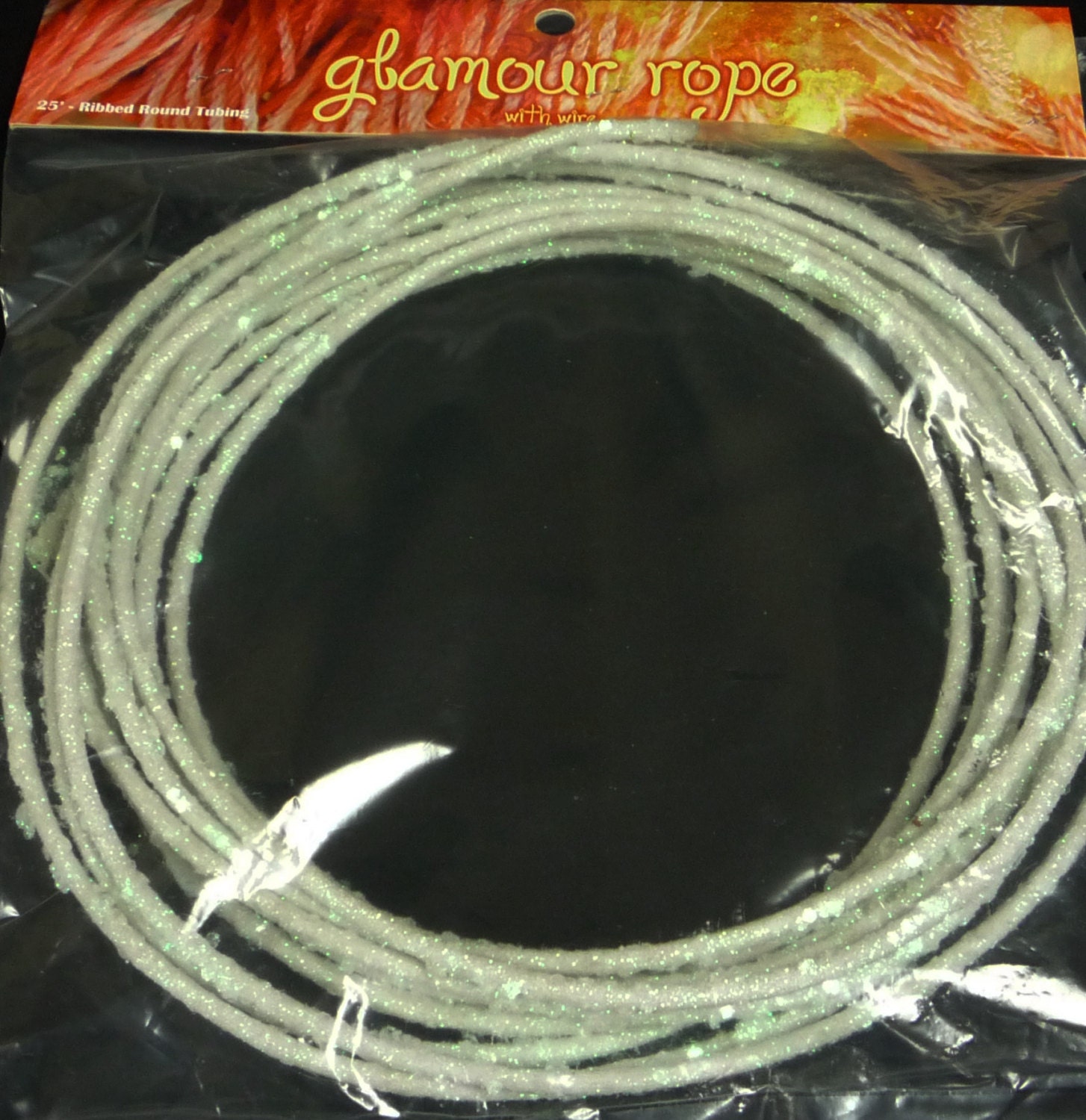 WHITE 5mm Glamour Rope, Wreath Decor, Mesh Supplies, Poly Mesh Supplies, (25 FEET)