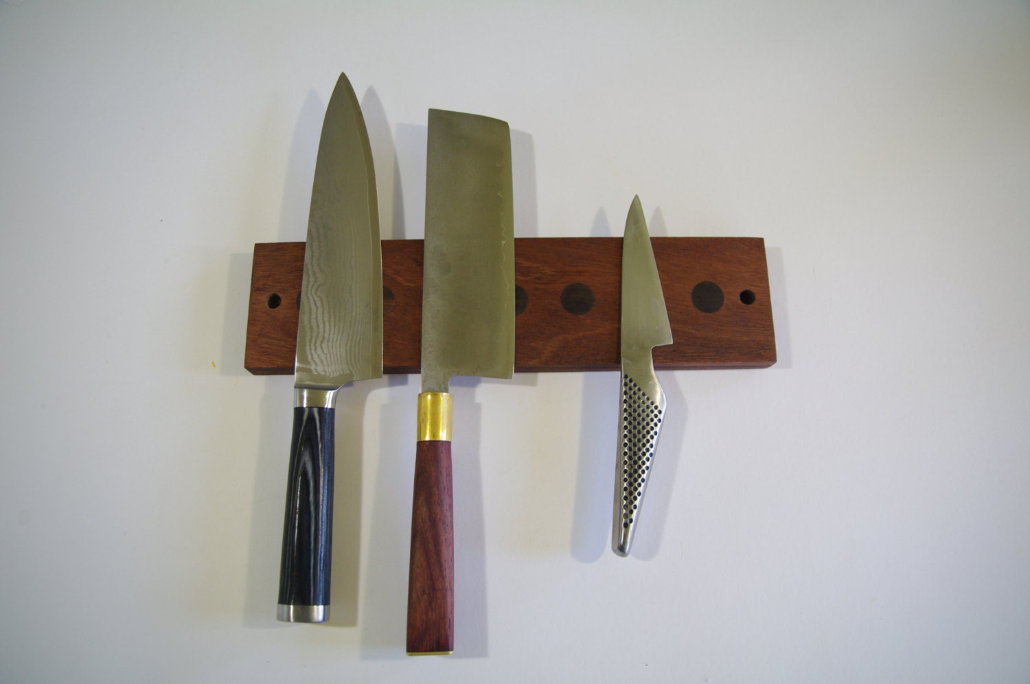 12 inch Magnetic Wall Mounted Walnut Knife Block