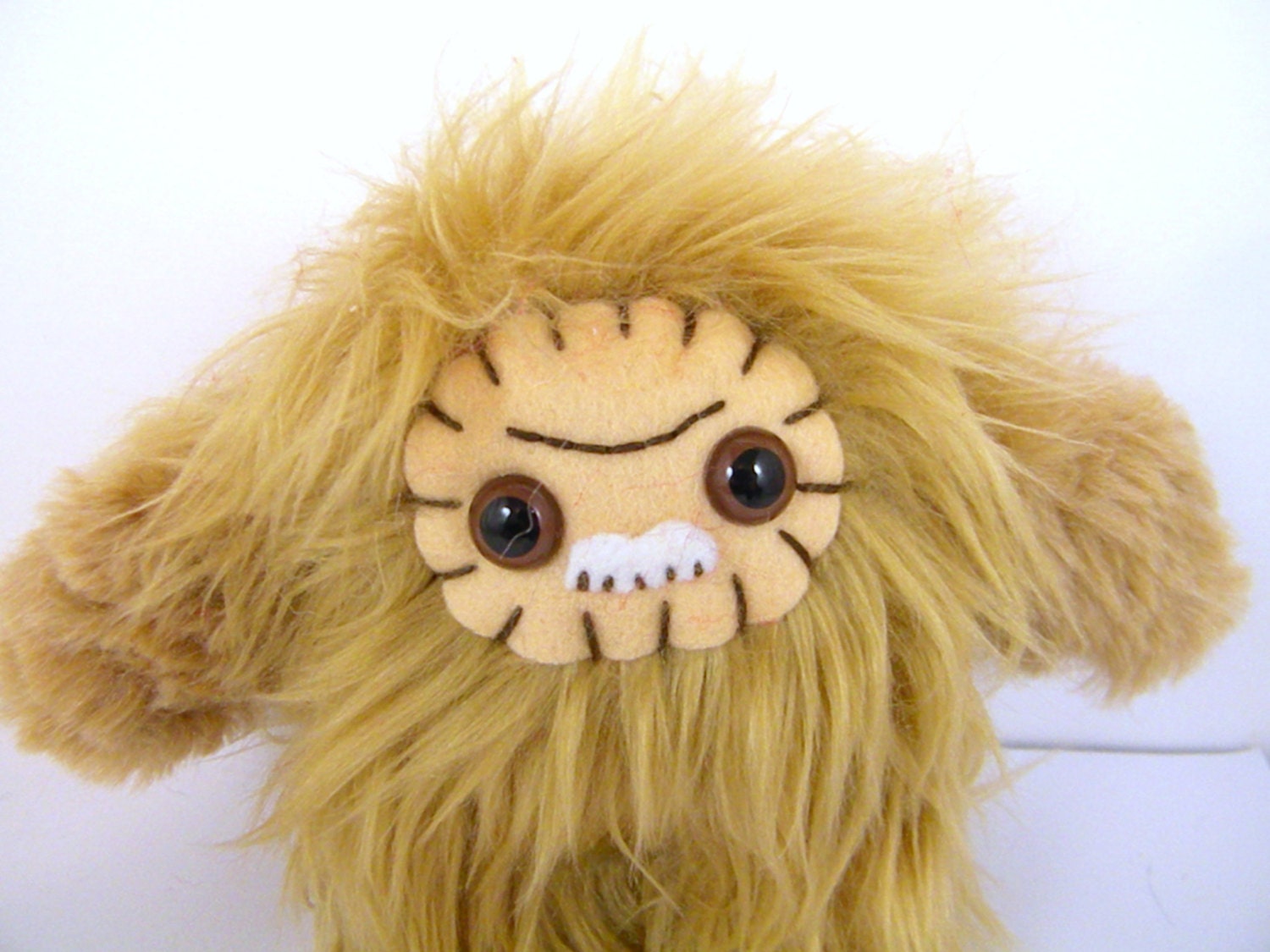 Plush baby big foot sasquatch monster toy tan brown stuffed animal yeti