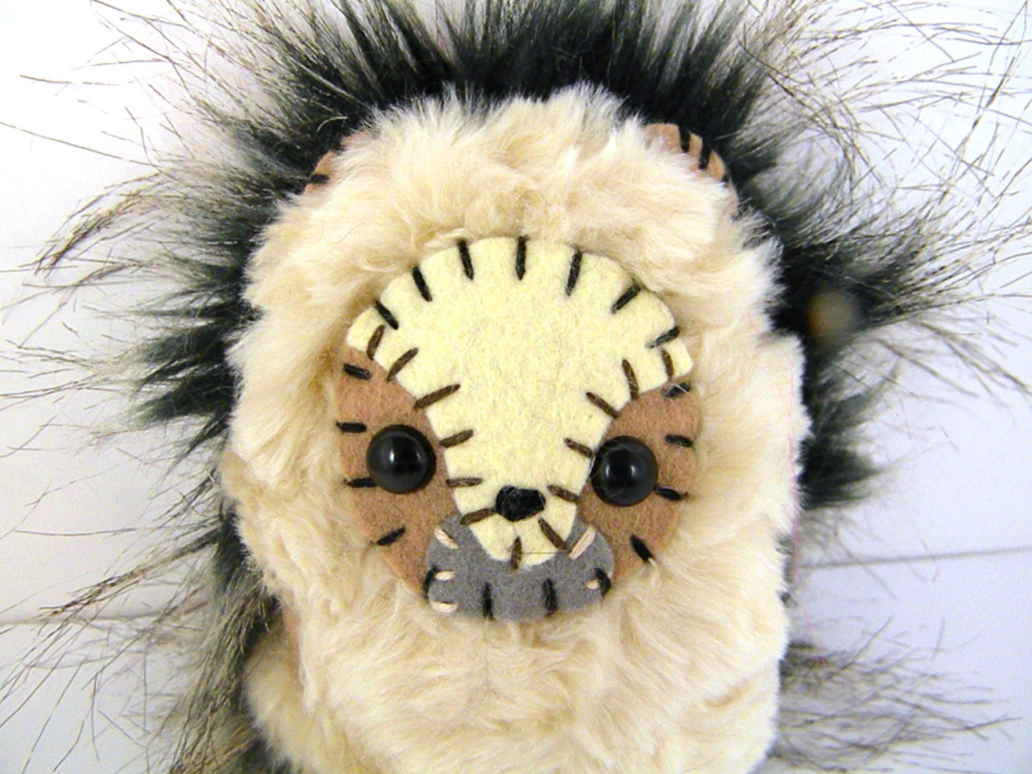 Winston the plush hedgehog miniature tan black brown stuffed animal