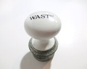 Vintage Porcelain Waste Knob for Bathroom or Kitchen Sink - Renovation - Restoration - Unique Knob