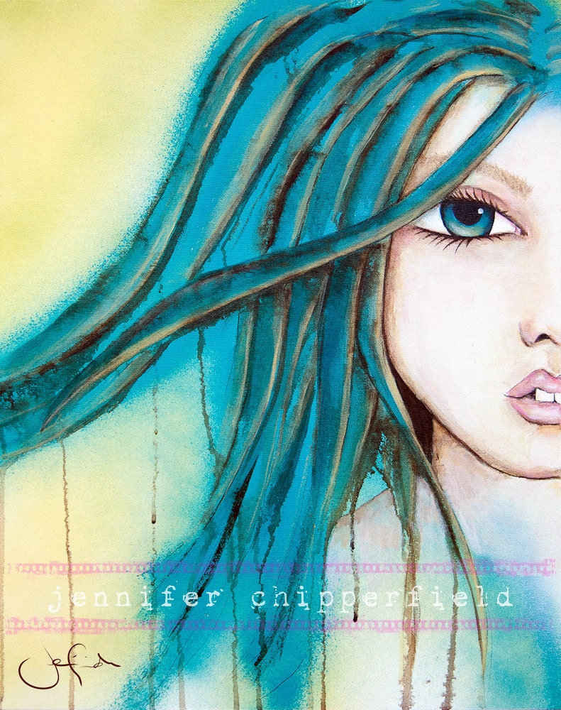 TEAL - 16x20 Giclee Print of original painting.