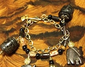 Ethnic inspired charm bracelet elephants